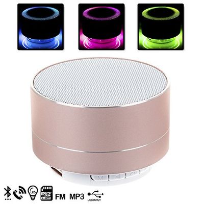 Silica DMT114ROSEGOLD metalen Bluetooth-luidspreker met handsfree functie en LED-licht, roségoud