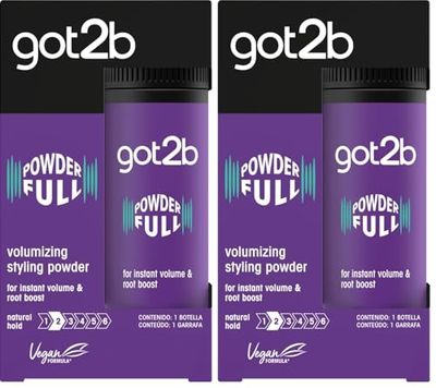 Got2b Powder'ful Volume Unisex Root Hair Styling Powder, For Instant Volume and Root Boost, Vegan, 10g (Pack of 2)
