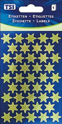 TSI 55320 - Etichette adesive "Stelle dorate", stampa su carta, contenuto: 1 foglio