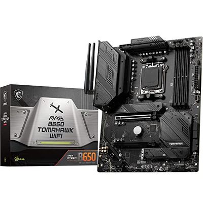 MSI MAG B650 TOMAHAWK WIFI Scheda madre, ATX - Supporta processori AMD Ryzen serie 7000, AM5-12 Duet Rail 80A VRM, DDR5 Memory Boost 6400+MHz/OC, 2 x PCIe 4.0 x16, 2 x M.2 Gen4, Wi-Fi 6E