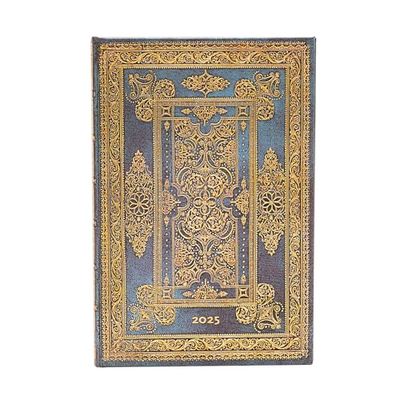 Kalendarz Paperblanks 2025 Blue Luxe Mini tygodniowy HOR: tydzień na dwóch stronach, zamykany na gumkę, Papier 100 GSM