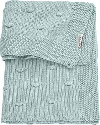 Meyco Idena 2753053 Couverture tricotée pour bébé Vert Pierre 100 x 150 cm
