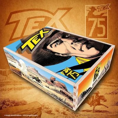 Tex 75. Box legno. Con shopper in tela, cartolina