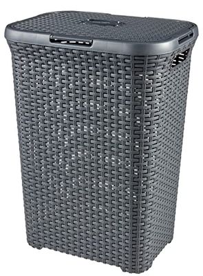 Curver 189211 - Cesto para roupa de polipropileno de vime, olhar, 60 l