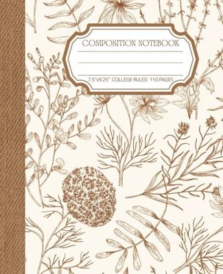 Vintage Botanical Notebook: College Ruled, 7.5" x 9.25", 110 Pages | Antique Floral Journal for Writers & Nature Enthusiasts