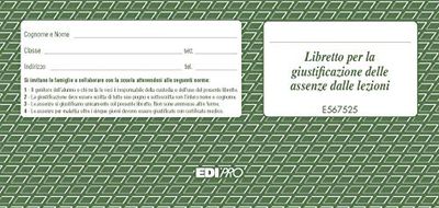 EDIPRO - E567525 - Libretto di giustificazione 25 fogli f.to 22x9,9