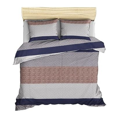 WELL HOME MOBILIARIO & DECORACIÓN Duvet Cover Set + 2 Pillowcases 240 x 220 Camel Grey Navy Blue White