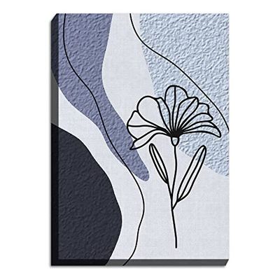 Arterby's® - Premium Poster Quadro Cornice Tela Canvas Dipinto Mood -Illustrazione Line Art e Foglie Minimal - Made in Italy - HD Tela Canvas con Telaio in Legno 70x100 cm A0012 D005