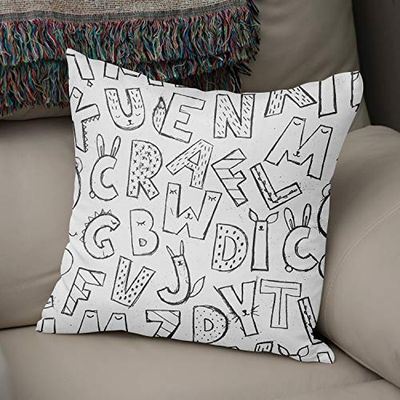 BonaMaison Fodera per Cuscino Pattern casuale Cotone e Copricuscini Federa per Divano Camera da Letto Decorazione Interni ed Esterni, Dimensioni: 43x43 Cm - Progettata e Prodotta in Turchia