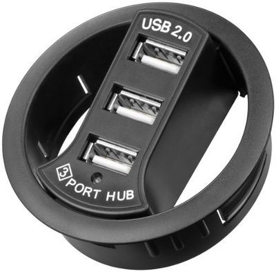 Goobay 93893 Triple USB 2.0 höghastighets monteringsdelare/hubb