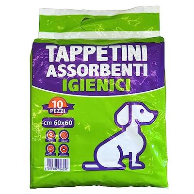 Tapis hygiéniques absorbants pour Chiens et Chiots, Tapis hygiéniques pour Chiens 60 x 60 cm, Chats et Animaux, Super absorbants, Tapis Igenic Traverise et Traverse (1 Paquet (10 pièces))
