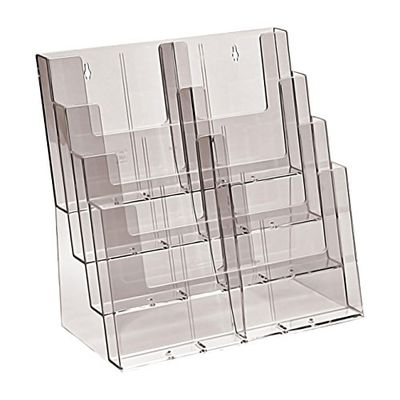 taymar Porte-brochures de table XXL, tribune, divers formats DIN, 4 étages, transparent