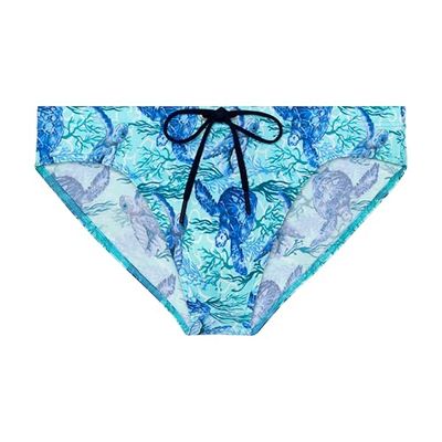 Hom Slip de Bain Tartane Bañador, Blue Print, L para Hombre