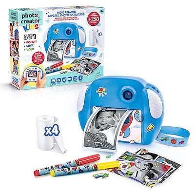 Canal Toys Creator-Junior Instant Print Camera Space Theme - med 4 pappersrullar och 4 tuschpennor 011-kanalleksaker, CLK 011