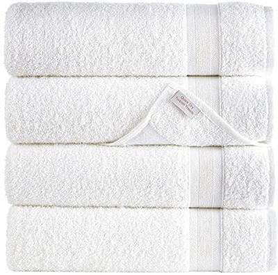Toallas de baño Blancas de 27 x 54 Pulgadas, de Secado rápido, de Alta absorción, 100% algodón Turco, para baño, Invitados, Piscina, Gimnasio, Campamento, Viajes, Dormitorio Universitario (Color