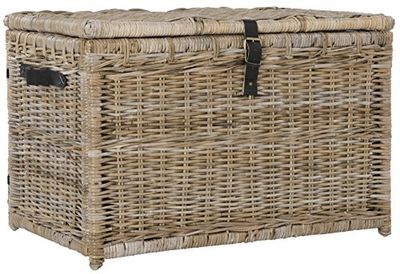 happimess Michael Storage Trunk Baule di archiviazione di Vimini, Rattan, Natural, 90 cm