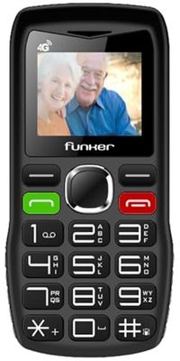 Funker C140 Classic 4G - Teléfono Móvil para Personas Mayores con Botón SOS - Teclas Grandes y Volumen Alto -USB-C - Bateria 1000mAh - Pantalla Grande de 1,8 Pulgadas - Fácil de Usar