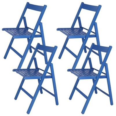 ARANAZ S.L. MANUFACTURAS DE LA MADERA Chaise Pliante, Hêtre, Bleu, 43x47x79