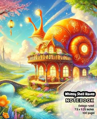 Whimsy Shell Haven - Orange: Vibrant College-Ruled Notebook with Bright Shell Design