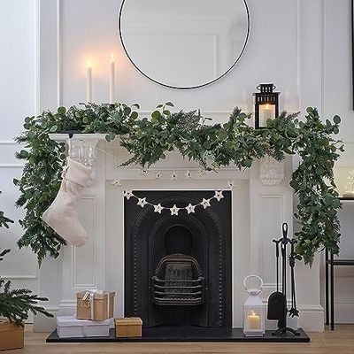 Ginger Ray Eucalyptus Gebladerte Kerst Garland Vlaggenlijn Streamer Open Haard Opknoping Decoratie 3 m