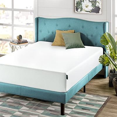 Zinus Matelas en Mousse à mémoire de Forme utilisée avec Couche de thé Vert, Blanc, 140 x 190 cm