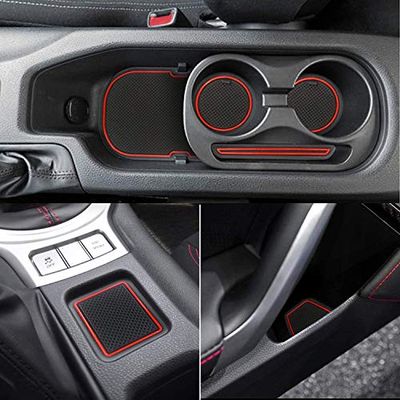 Auprite Anti dust Mats for Toyota 86 Subaru BRZ Scion FR-S 2013-2020 Custom Fit Cup Holder Liners Mats Insert Center Console Mats Interior Accessories (8 pcs/Red)