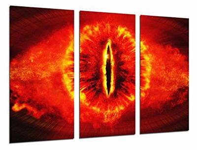 Quadro Su Legno, Signore degli anelli, occhio di fuoco, Sauron, 97 x 62cm, Stampa in qualita fotografica. Ref. 26583