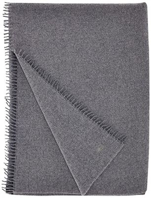 'zoeppritz since 1828' Couverture Must Relax - Couverture en Laine Vierge de qualité supérieure avec Franges - 130 x 190 cm - 940 - Gris Moyen chiné - De
