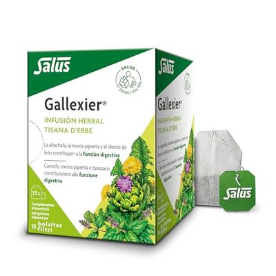 Salus - Gallexier - 15 envelopes - Feito com uma mistura selecionada de 9 plantas medicinais - contribui para o bom funcionamento do sistema digestivo - ajuda a realizar uma digestão correta