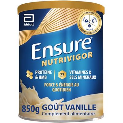 Ensure NutriVigor - Complément alimentaire avec protéines, 27 vitamines et minéraux et HMB - Pour une alimentation saine et équilibrée - Vanille- 1 x 850 g