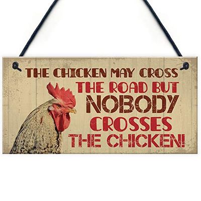 RED OCEAN Chicken Signs For The Garden Funny Chicken Coop Hen House Plaque Chicken Gift