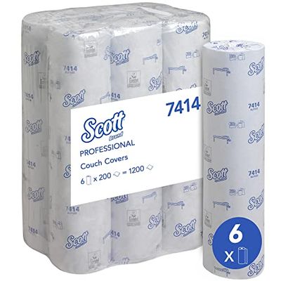 Scott Extra Drap d'examen (51W) 7415 - 6 rouleaux de 200 formats, 2 épaisseurs, blancs