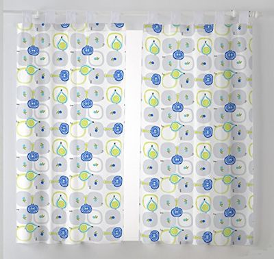 Martina Home cebollas Pack de Rideaux Voilage pour Cuisine, Tissu, Bleu, 29 x 2 x 38 cm, Lot de 2