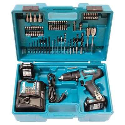Makita HP333DSAX1 Taladro atornillador inalámbrico 12 V máx. / 2,0 Ah, 2 baterías y cargador en maletín de transporte