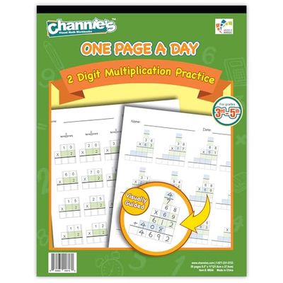 Libro de prácticas de multiplicación de una página por día 2 dígitos para Grados 3-5