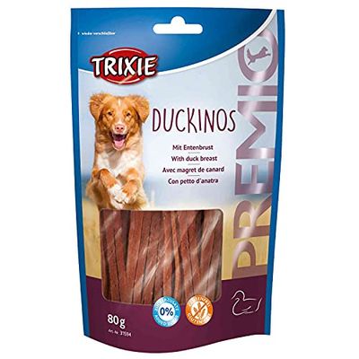 Trixie - Tx 31594 – Premio Duckinos, Strisce Da Masticare Con Contenuto Di Carne Di Anatra Al 63%, 80 G