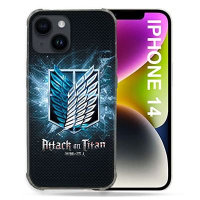 Fodral för Iphone 14 (6.1) Manga Attack Titans Black