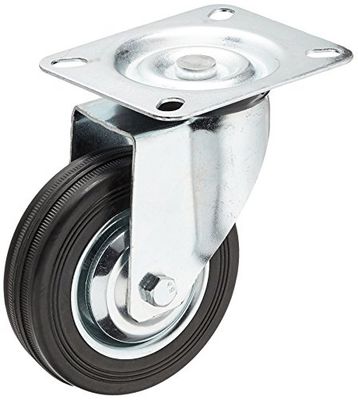 SWIVEL CASTER W. BLACK RUBBER 100MM