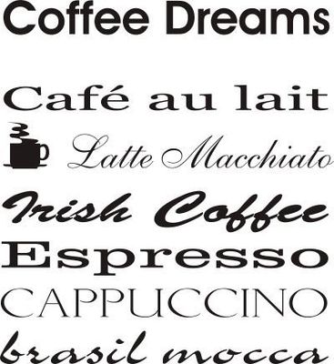 Pema wandsticker w028 slogan Koffie Dromen