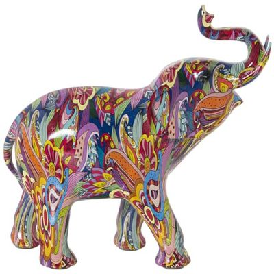 Alexandra House Living Figurine décorative Multicolore en Plastique éléphant 14 x 30 x 28 cm