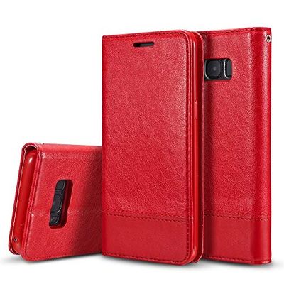 Carcasa de telefono La absorción de Empalme Horizontal de Cuero del tirón for la Galaxia Note8 de Doble Cara del Caso con el sostenedor y Ranuras for Tarjetas y la Cuerda de Seguridad (Negro)