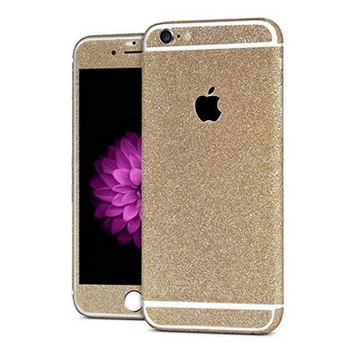 Shot Case - Sticker Autocollant IPHONE 8 Integral Apple Bling Paillettes Strass Diamant Avant/Arriere (Couleur Champagne)