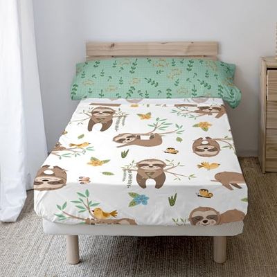 Happy sloth Juego de sábanas 2 piezas 180x270 cm (Cama 105)