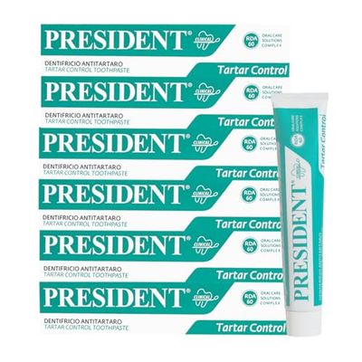 President KIT 6 DENTIFRICIO ANTI TARTARO. Contrasta la formazione di placca e carie. Alito fresco. RDA 60. 6x75ml