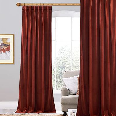 StangH Roest fluwelen gordijnen voor slaapkamer, super zachte zware dikke gordijnen kamer verduistering privacy schuifdeur gordijnpanelen voor slaapkamer/eetkamer, 132 x 274 cm (b x l, 1 paneel