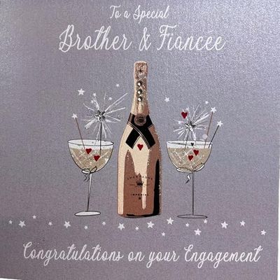 WHITE COTTON CARDS"to a Special Brother und Braut Congratulations on Your Engagement handgemaakte kaart