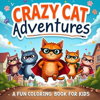 Crazy Cat Adventures: A Fun Coloring Book for Kids!