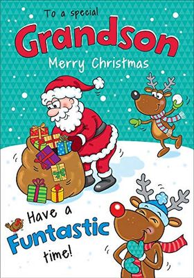 Humour kerstkaart kleinzoon - 10 x 7 inch - Piccadilly groeten