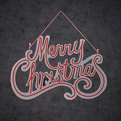 Edelman 8718861660333 LED-wanddecoratie Merry Christmas rood op batterijen, meerkleurig