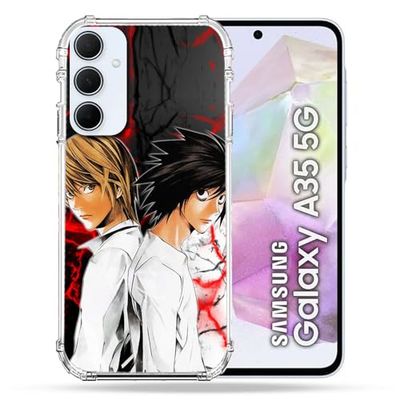 Cokitec Förstärkt fodral för Samsung Galaxy A35 5G Manga Death Note Duo